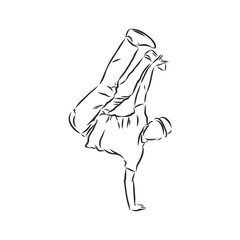 break dancer-continuous line drawing. break dance, dancer, vector sketch illustration
