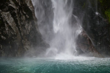 Stirling Falls, Milford Sound, Fiordland National Park, South Island, New Zealand