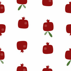 Cute seamless vector pattern with pomegranates.  Pomagranate fruit seamless background.  print for cards, backdrops, posters, t-shirts, textile. 