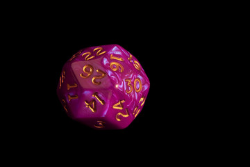 RPG Gaming dices on dark background playing


