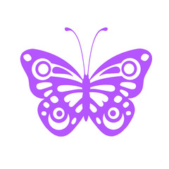 Graphic icon of butterfly. Butterfly tattoo isolated on white background. Vector