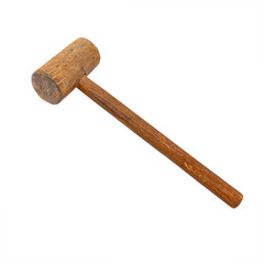 Old wooden hammer. Gavel isolated on a white background.