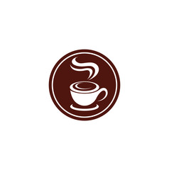 Coffee cup vector logo design illustration. Vector coffee shop template