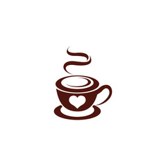 Coffee cup vector logo design illustration. Vector coffee dating template
