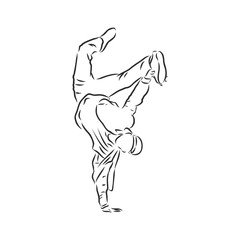 break dancer-continuous line drawing. break dance, dancer, vector sketch illustration