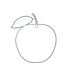 Blank apple for coloring book. vector