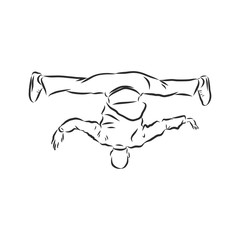 break dancer-continuous line drawing. break dance, dancer, vector sketch illustration