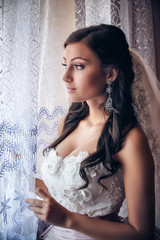 portrait of a bride near the window