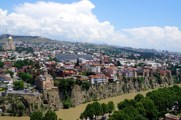 Tbilisi, Georgia.Top view of the city