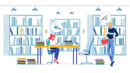 Medical Student Doing Home Assignment in Library