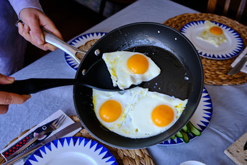Sunny Side Up Eggs in a Pan