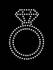 Illustration diamond ring ornament pattern on black background