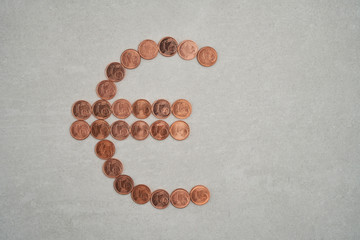 euro sign on top of concrete background