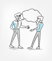 vector sketch doodle line concept buisness man negotiation