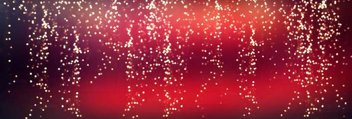 Christmas and Happy new year on blurred bokeh with snowfall banner background