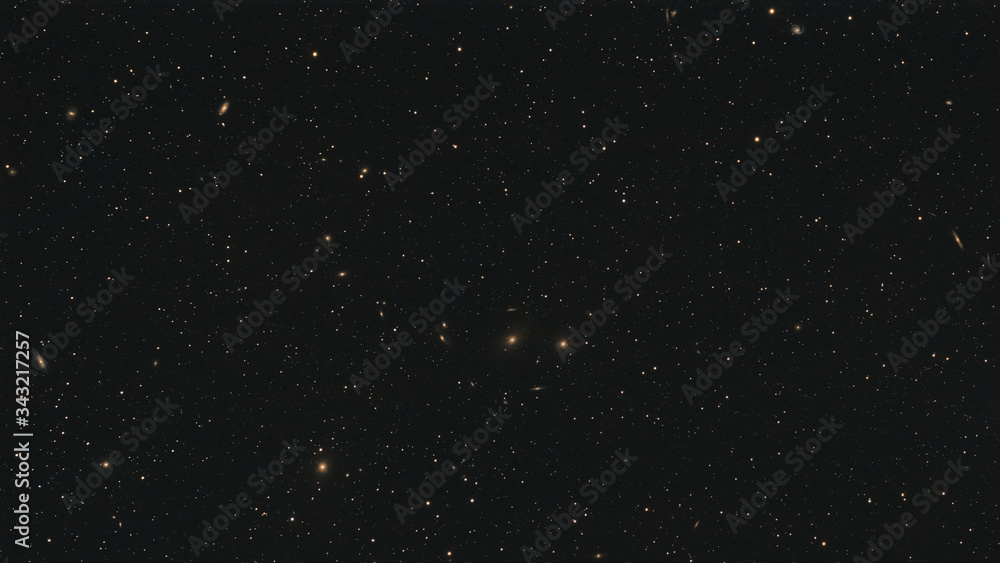 Wall mural galaxies forming the markarian's chain as part of the virgo cluster in the constellation virgo photo