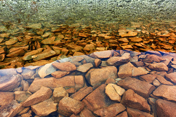 Autumn landscape in Natural Park Retezat, Bucura Lake, Romania, Europe