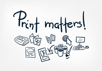 print matters doodle vector hand drawn word lettering simple