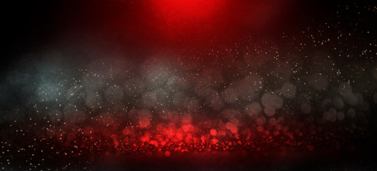 Blurred background with bokeh. Christmas and Happy New Year greeting card.