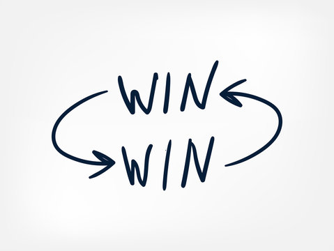 win-win concept vector line doodle hand written illustration simle