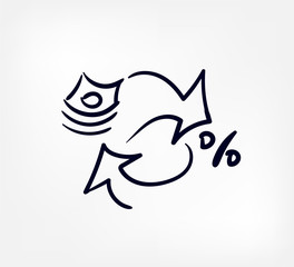 credit vector sketch hand drawn illustration line