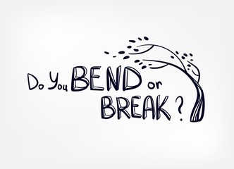 Fototapeta resilience bend or break vector sketch hand drawn illustration line obraz