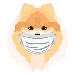 Illustration Hund Chow mit Atemschutzmaske
