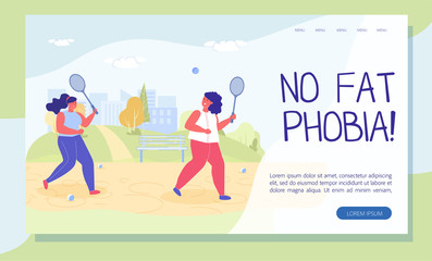 No Fatphobia Body Positive Motivation Landing Page