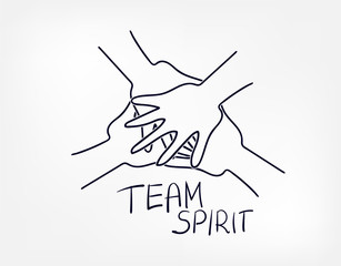 team spirit concept sketch lettering hand drawn doodle