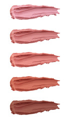 lipstick foundation cream abstract brush strokes stain background texture pink, natural color...