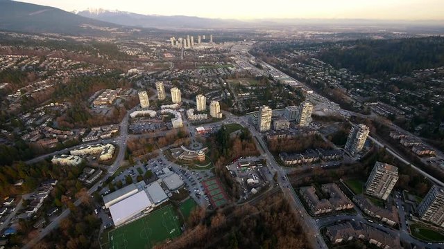 Barnett Highway and Central Coquitlam BC Aerial View