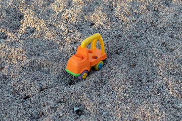 Obraz premium Toy thrown on the playground because of coronavirus.