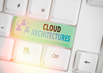Text sign showing Cloud Architectures. Business photo text Various Engineered Databases Softwares...