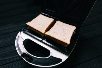 Toasted sandwich in a toasted sandwich maker