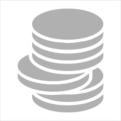 Stack of coins simple icon logo vector on white background.

