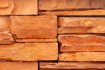 Obraz premium Brick decorative wall in the salt of the apartment close-up