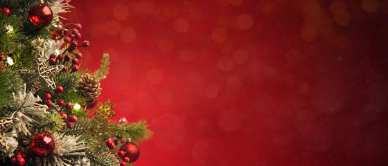 2020 Merry Christmas and New Year holidays background. Blurred bokeh background