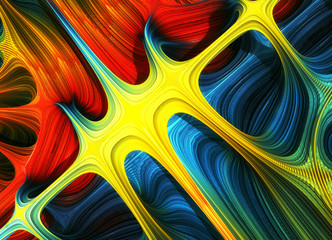 Fractal 3D abstraction - colours background  - 343229214