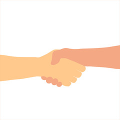 Flat handshake pictogram is isolated on a white background