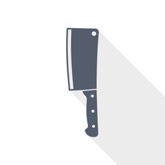 Cleaver knife flat design icon, vector illustration