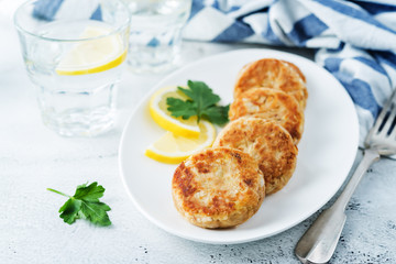 Canned tuna potato patties in a plate