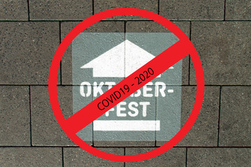 road sign, way to oktoberfest 2020, pandemic, epidemic, sars-cov2, covid-19, corona virus