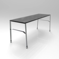 3d image park table classic metall and wood