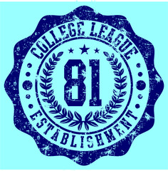 American College badge print embroidery graphic design vector art