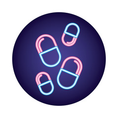 capsules drugs neon style icon