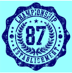 American College badge print embroidery graphic design vector art