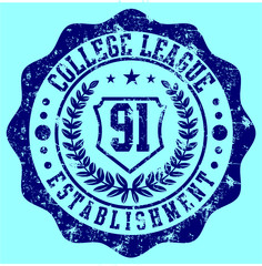 American College badge print embroidery graphic design vector art