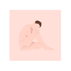 Naked female body. Vector illustration