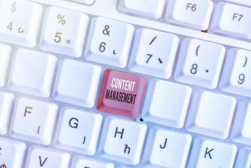 Word writing text Content Management. Business photo showcasing Process that collects manage and...