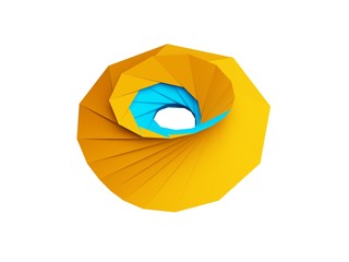 3D render. Dynamic logo isolated on a white background. Bright sign or symbol of non-standard shape.